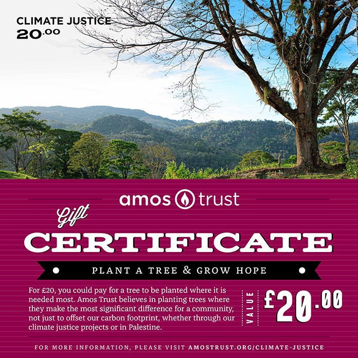 A digital gift certificate from Amos Trust.