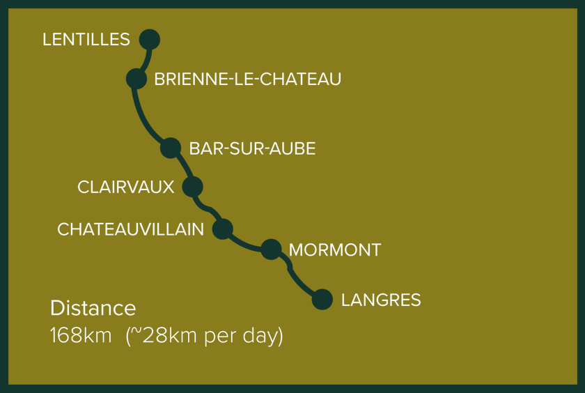 Stage 5: Lentilles to Langres, France