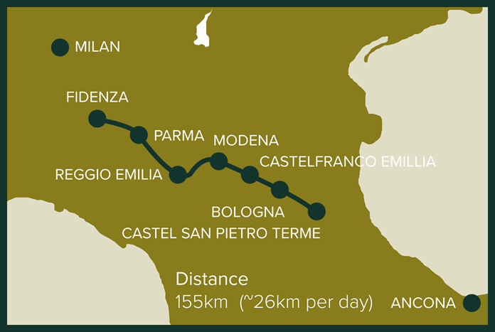 Stage 11: Fidenza to Castel San Pietro Terme, Italy