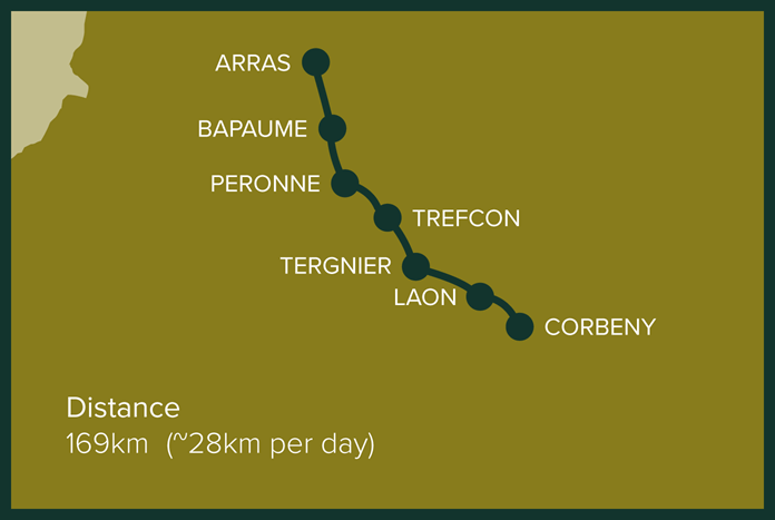 Stage 3: Arras to Corbeny, France