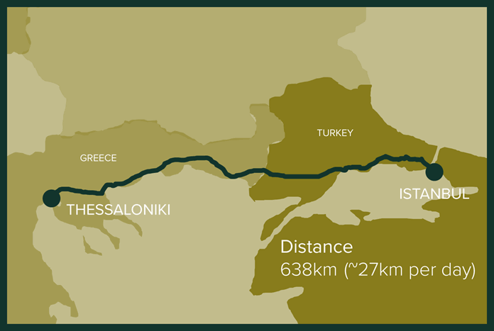 Stage 14: Thessaloniki, Greece to Istanbul, Turkey