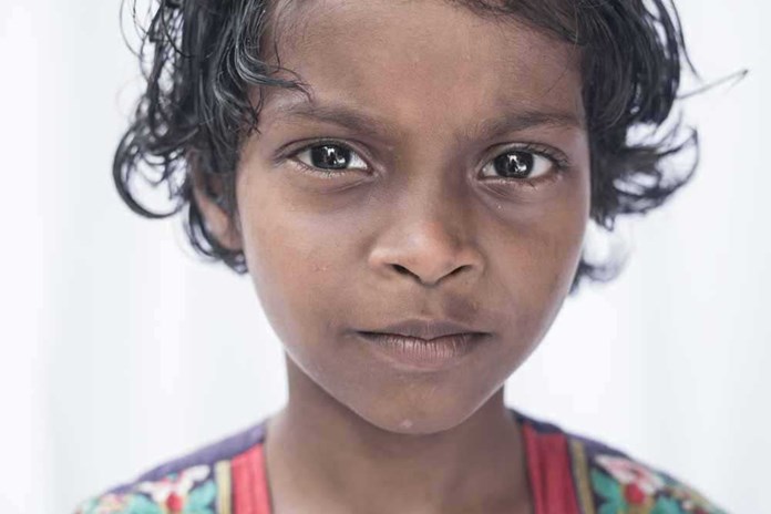 A young Indian girl from Karunalaya, our street-child project in India.