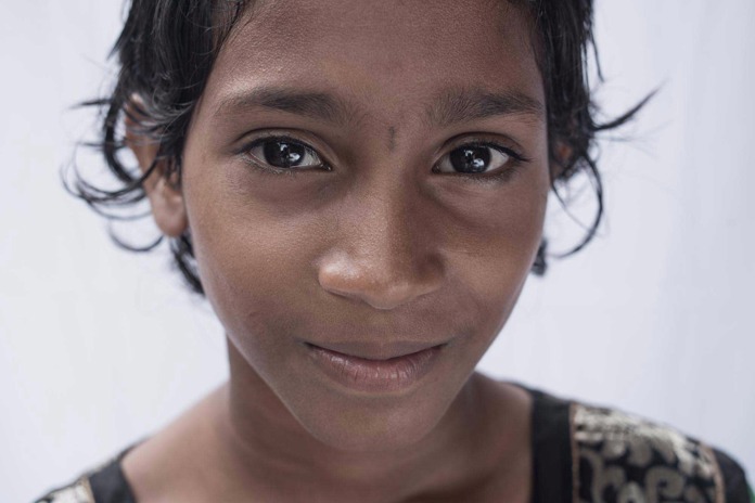 A young girl from Karunalaya in Chennai, India.