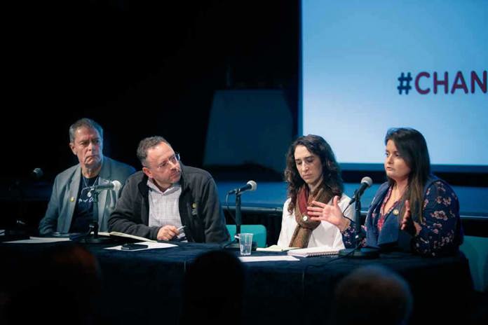 A Palestinian panel discussion at Amos Day 2018 at Amnesty International HQ in London.