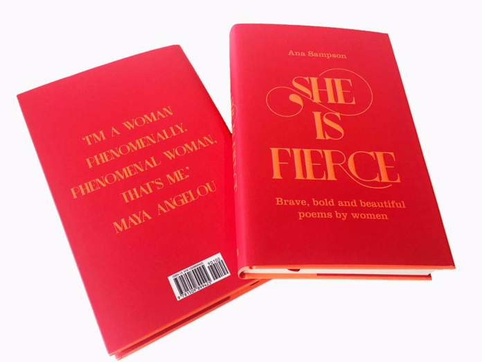 The front and back cover of Ana Sampson’s ‘She Is Fierce’ book of poetry.