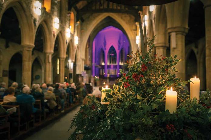 Bradford Cathedral at Christmas time.