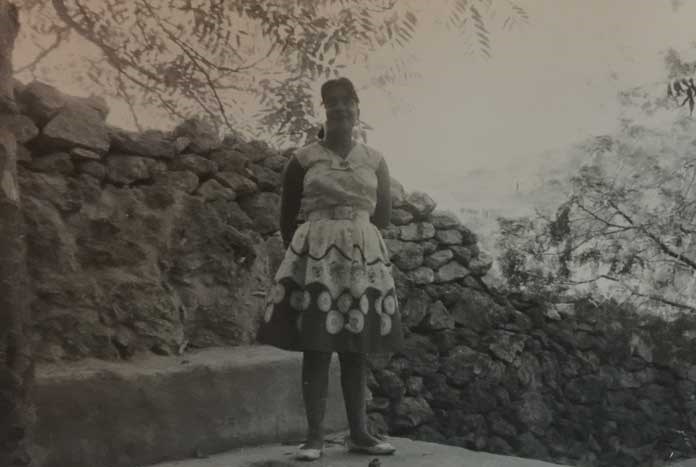 Phoebe's Mother, Nadia, overlooking family land. Birzeit 1961