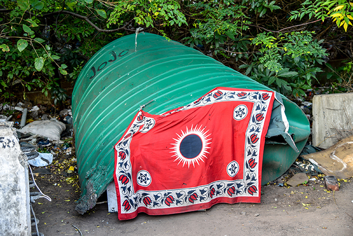 A homeless shelter on the streets of Durban in South Africa.