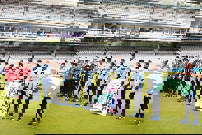 Team India lining up at the Street Child Cricket World Cup final at Lord's.