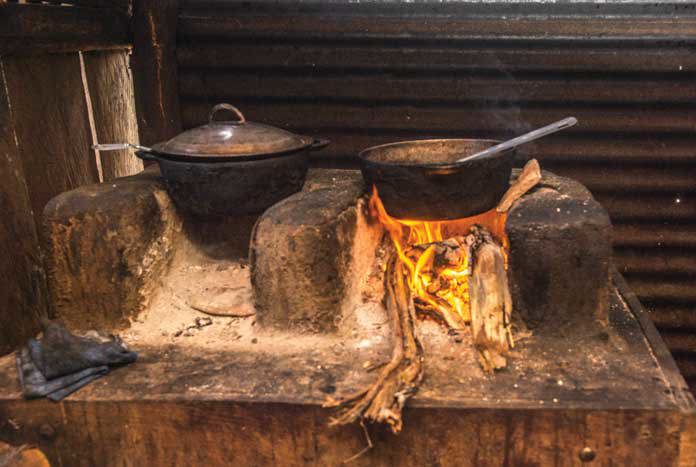 A kitchen fire in a small hut in rural Nicaragua.