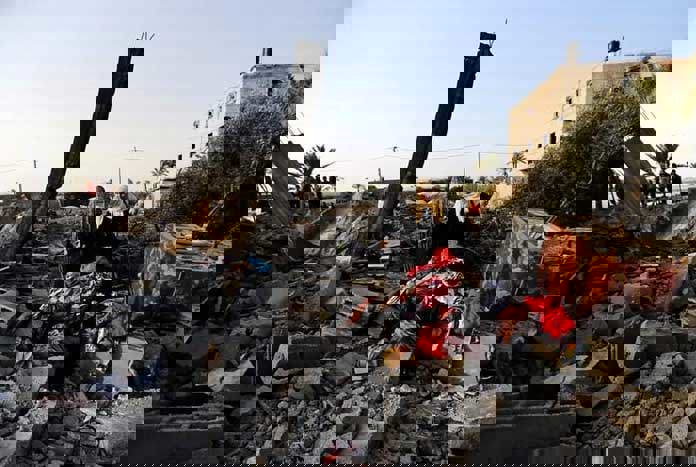The aftermath of an air attack in Gaza — November 2019
