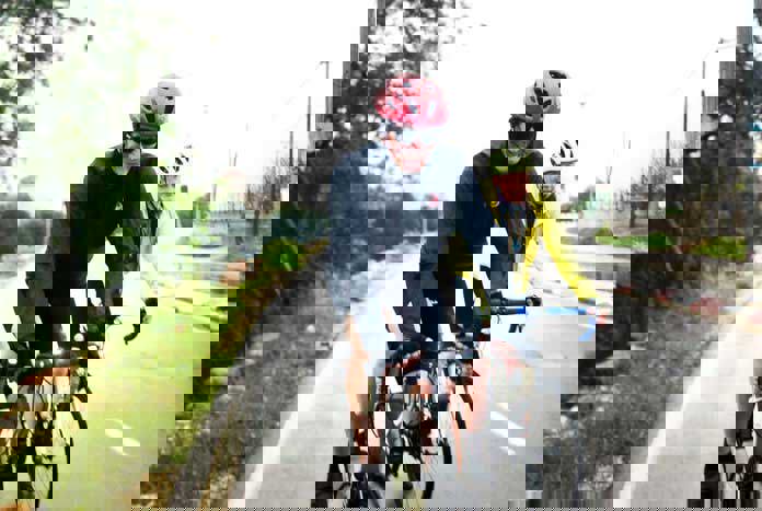 Amos Trust's Director Chris Rose cycling through the West with Amos Road Club.