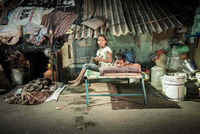 A young Indian girl from a street-welling community in Chennai, India.