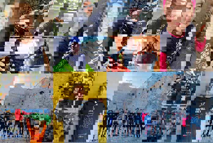 A montage of photographs from Amos Trust's Run The Wall 2021
