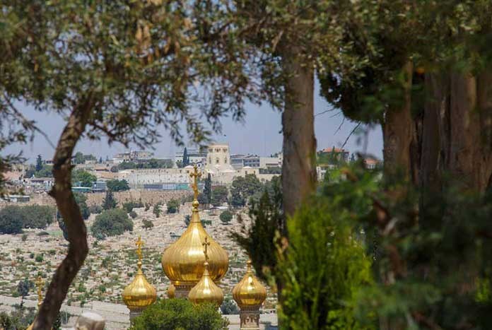 The Old City of Jerusalem from the Mount of Olives.