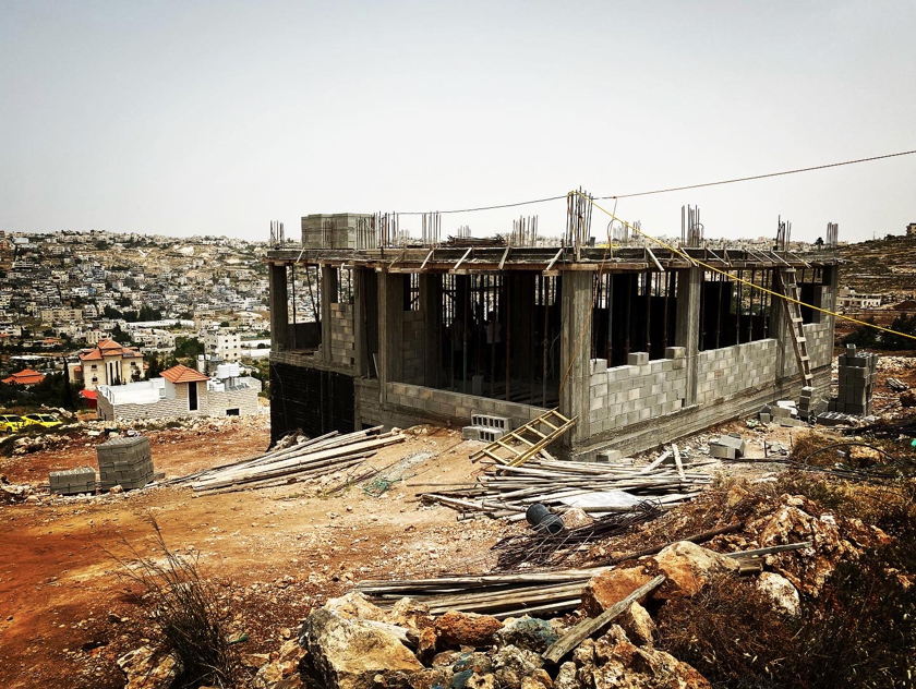 A new home being built by Holy Land Trust and Amos Trust in Palestine.