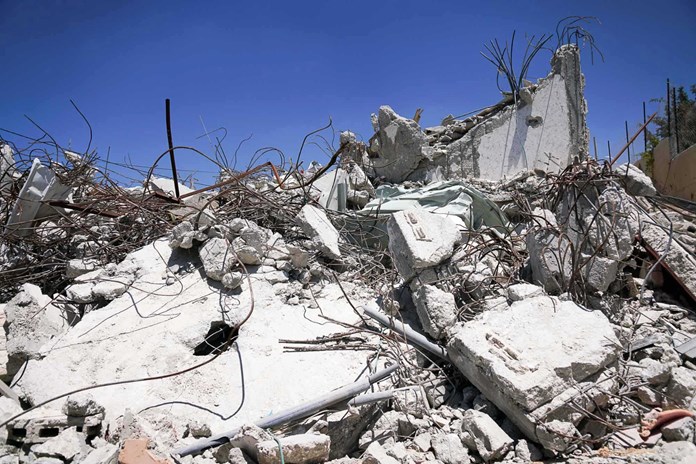 A demolished home in Palestine's West Bank