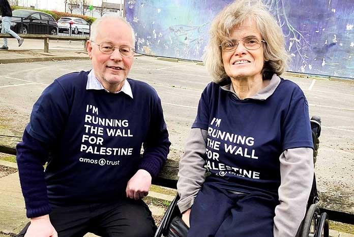 Tony garret and Zem Rodaway in Hull during Amos Trust's 'Run The Wall' fundraiser.