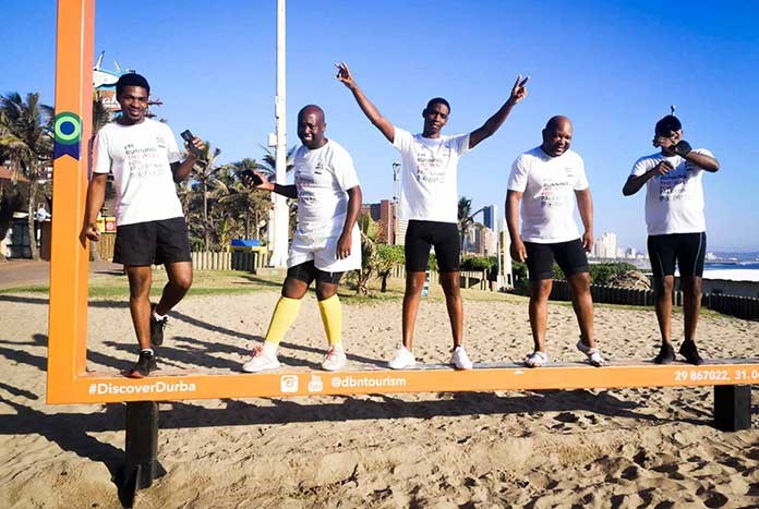 Five men in South Africa prepare for a fundraising run.