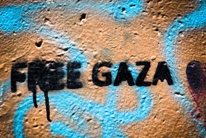 "Free Gaza!" A piece of graffiti in Bethlehem.