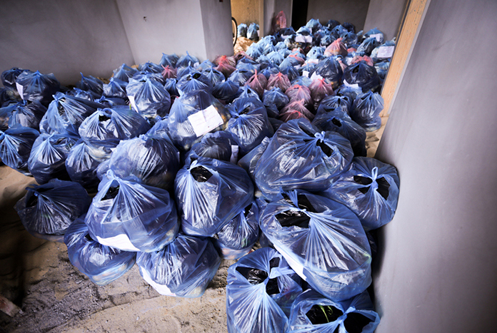 Food aid being delivered to Gaza by the Welfare Association.