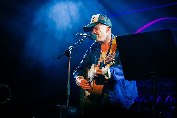 Foy Vance performing at Amos Trust's Sumud fundraising concert at Union Chapel in London on 18th April, 2024