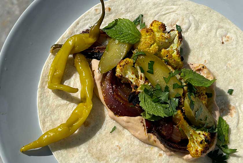 Amos Trust Supper Clubs Sami Tamimi Cauliflower Shawarma With Spicy Tahini