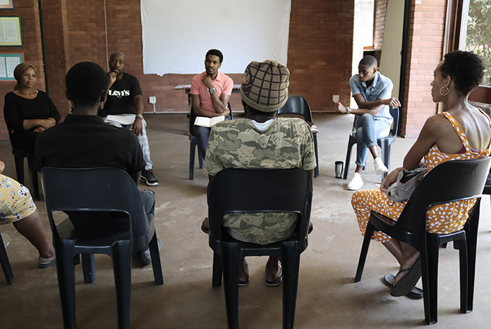 A group work session at Umthombo in Durban, South Africa.